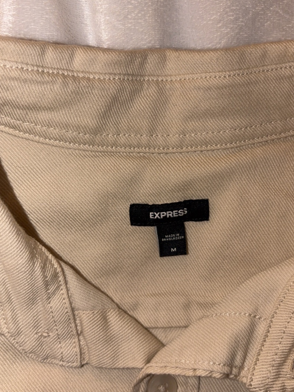Express Tan Collared Button-Front Shirt